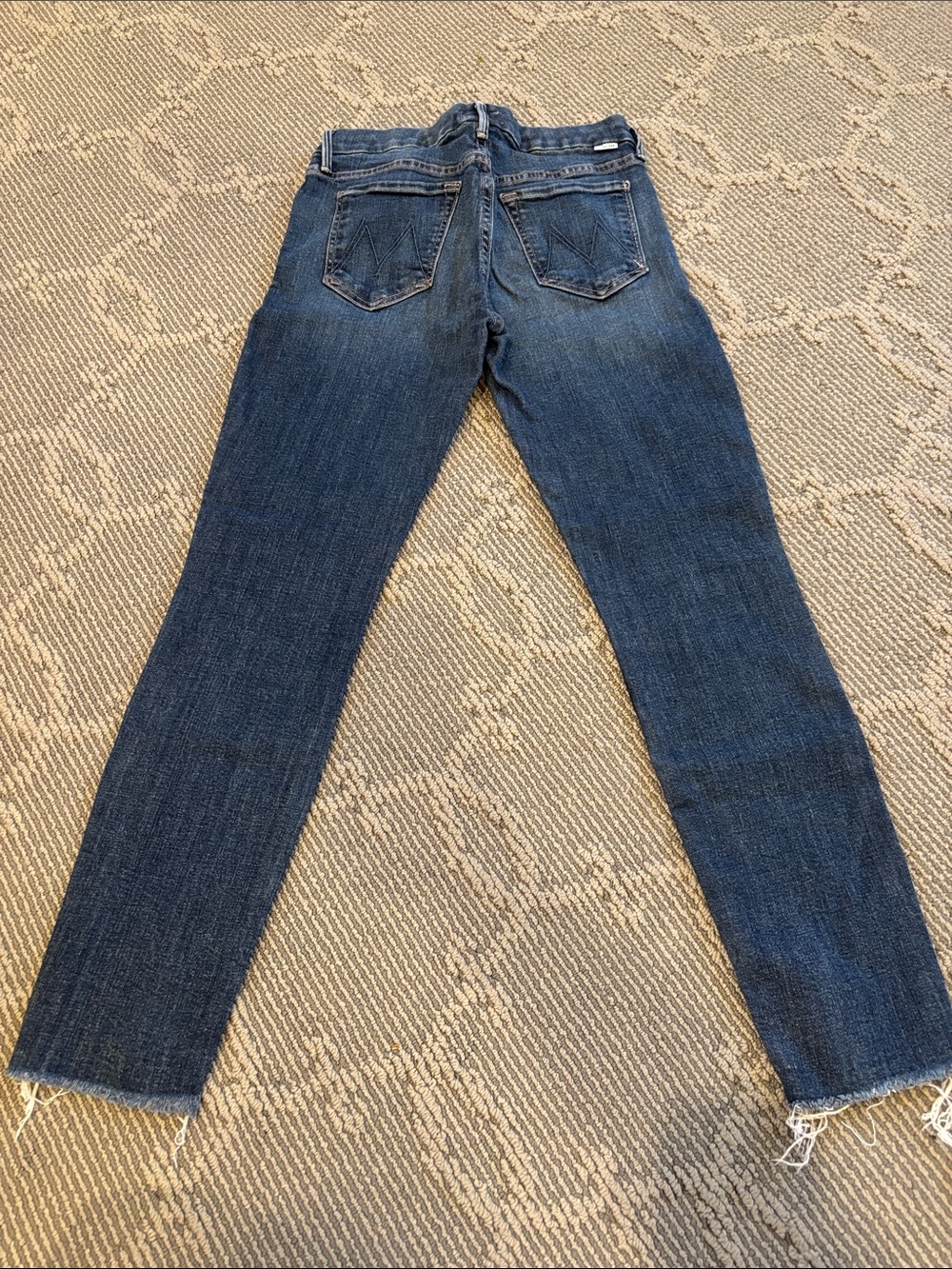 MOTHER Skinny Dark Blue Stretch Jeans